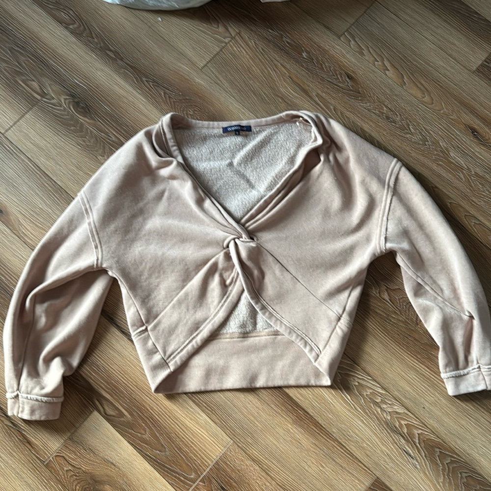 ocean drive twist front crop sweater